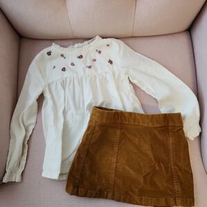 Carter's litte planet organic 4t Blouse Shirt Crewcuts 4-5 Skirt outfit set